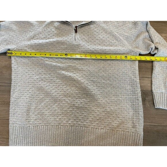 Smartwool Waffle Knit Mens XXL Dove Gray 1/4 Zip Wool Blend Trail Lodge Sweater - Picture 6 of 9